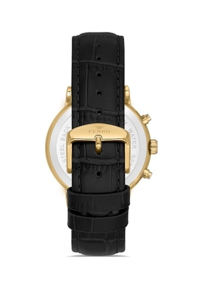 Ferro Quartz Deri Siyah 41 Mm Fonksiyonları Aktif Erkek Kol Saati