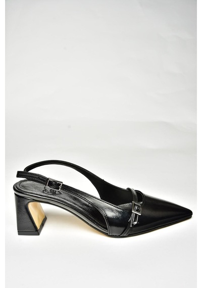 Fox Shoes U654078709 Siyah Kalın Topuklu Kadın Ayakkabı Siyah