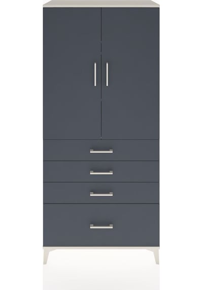 Hyperion Dolap 3 Raflı 4 Çekmeceli 2 Kapaklı 88x44x195 Aytaşı-antrasit Aytası