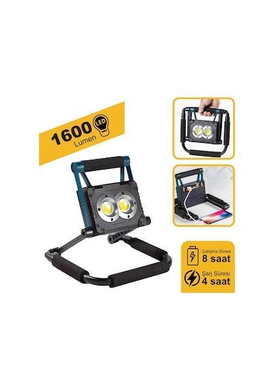 Kamp Çadır Led Işık Led Lamba Güneş Enerjili Solar Projektör 1600 Led 30 Watt