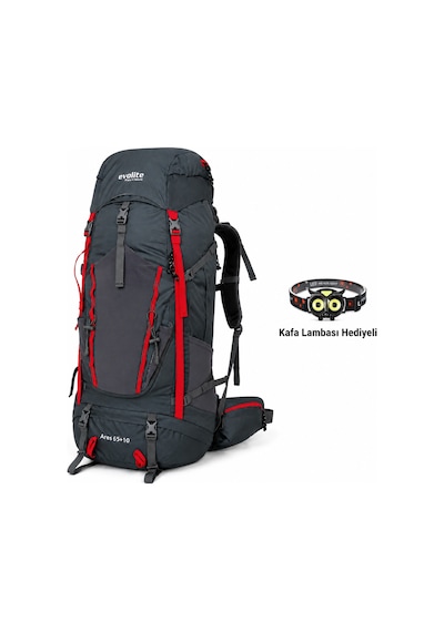 Evolite Ares 65+10l Sırt Çantası Antrasit-siyah