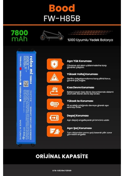 Bood FW-H85B / 36v 7800mAh Elektrikli Scooter Bataryası
