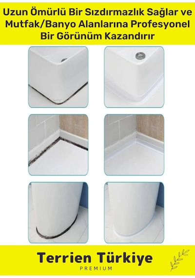 Duş Pvc Lavabo Küvet Tezgah Kenar Banyo Mutfak Pencere 3,2 Mt Su Sızdırmaz Geçirmez Yalıtım Bant
