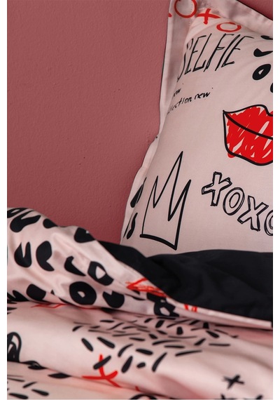 Xoxo 210 Tc 83 Tel Dijital Pamuk Saten Tek Kişilik Nevresim Takımı Çok Renkli