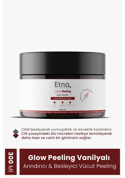 Etna Pharma Vanilya Özlü Gözenek Sıkılaştırıcı, Cilt Yenileyici Ve Arındırıcı Yüz Ve Vücut Glow Peeling 300 Ml