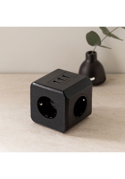 Termal Akım Korumalı 3'lü Duvar Prizi 3x Usb - Siyah Standart