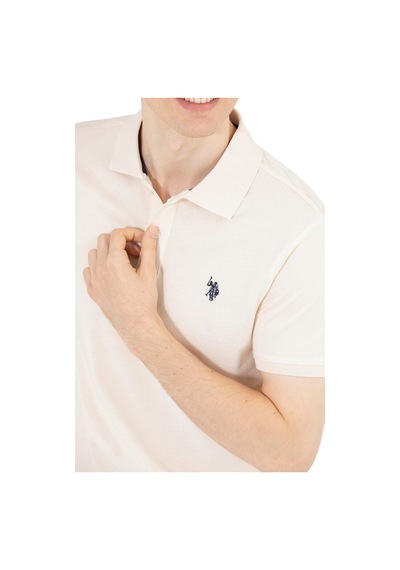 U.S. Polo Assn. Erkek Polo Yaka T-shirt Krem