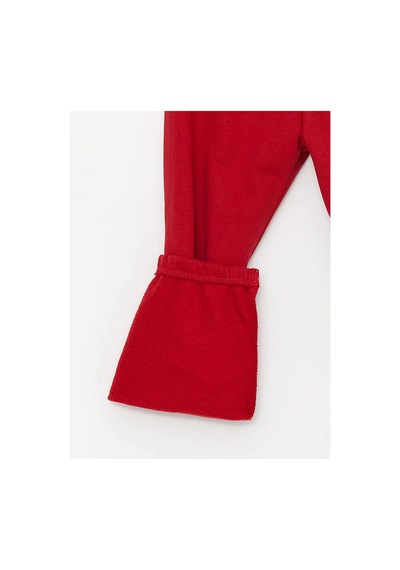 LC Waikiki Lcw Baby Bisiklet Yaka Baskılı Kız Bebek Sweatshirt Ve Pantolon Ten Rengi