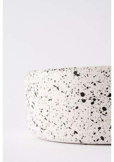 Sateen Mat Beyaz Kırçıllı El Yapımı Küçük Sunum Kasesi 8628