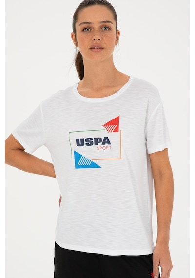 U.S. Polo Assn. Kadın Beyaz Bisiklet Yaka Tişört 50284350-VR013