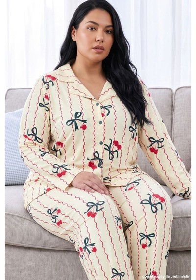 Siyah İnci Sarı Desenli Termal Kumaşlı Ultra Soft Yumuşak Büyük Beden Battal Boy Düğmeli Örme Pijama Takımı 26226534 Siyah İnci Sarı Desenli Termal Kumaşlı Ultra Soft Yumuşak Büyük Beden Battal Boy Düğmeli Örme Pijama Takımı 26226534