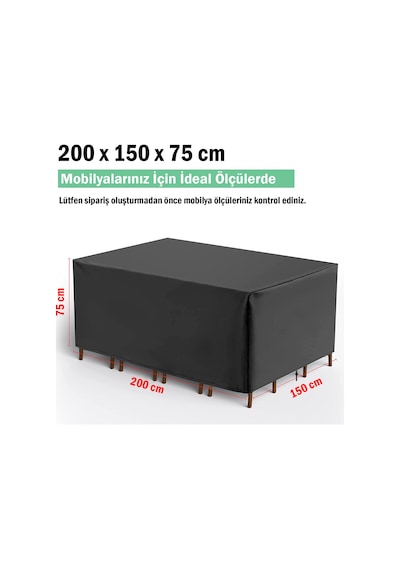 Bahçe Mobilya Koruma Örtüsü Branda 200x150x75 Cm Su Geçirmez