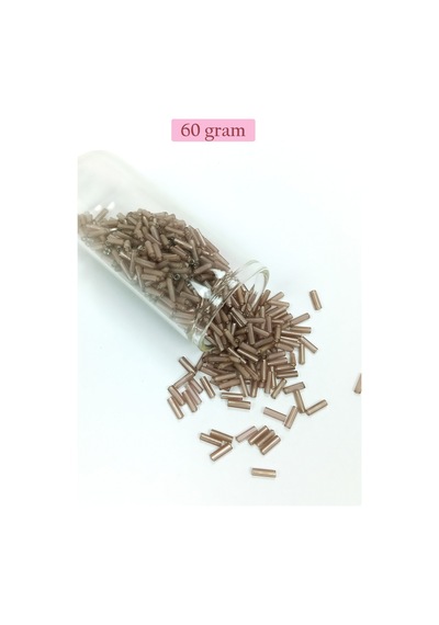 Uzun Boru Kesme Boncuk Çap 2mm Uzunluk 10 Mm - 60 Gram - Duman - Bnc292