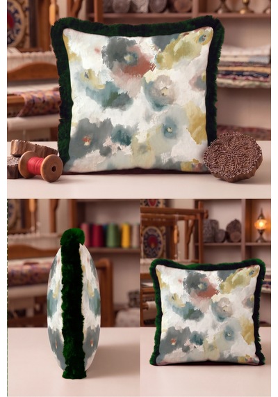 Soyut Çiçek Sanatsal Saçaklı Yastık Kılıfı-suluboya Floral Gri Yeşil Lacivert Püsküllü Kırlent Kılıf Buzlu Ufuk Opal Soyut Çiçek Sanatsal Saçaklı Yastık Kılıfı-suluboya Floral Gri Yeşil Lacivert Püsküllü Kırlent Kılıf Buzlu Ufuk Opal