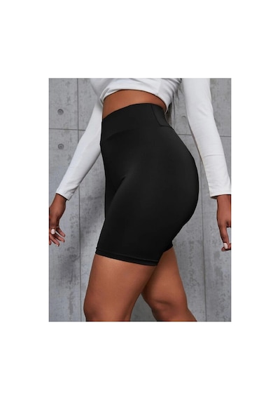 Unika Boutique Full Likralı Dalgıç Kumaş Kısa Tayt - Siyahh