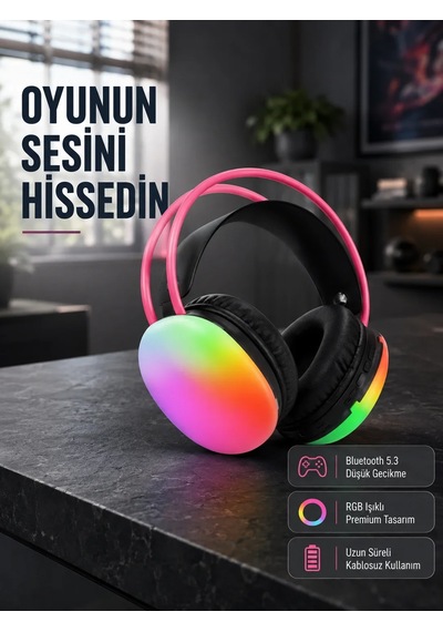 Ergonomik Rgb Bluetooth Kulaklık 3d Ses Yeni Nesil Akyı-335486