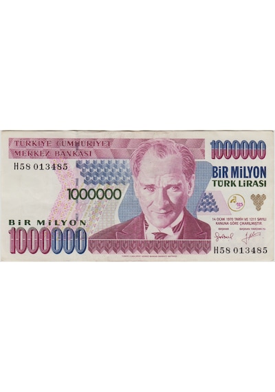 7. Emisyon 1.000.000 Lira H30 Çok Temiz++