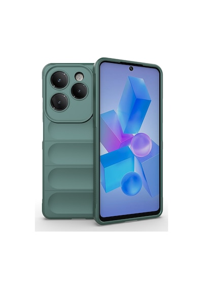 Zore İnfinix Hot 40 Pro Kılıf Esnek Tpu Oyuklu Arka Yüzey Tasarımlı Etnik Silikon Yeşil