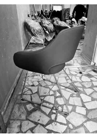 Bintaşmobilya Viva Antrasit Gri Deri Rahat Ofis Bekleme Sandalye Modeli