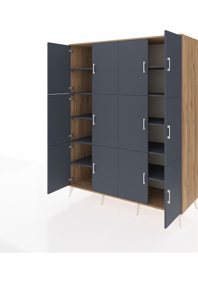 Kronos Gardrop 10 Raflı 12 Kapaklı 176x59x221 Çam-antrasit Antrasit Kronos Gardrop 10 Raflı 12 Kapaklı 176x59x221 Çam-antrasit Antrasit