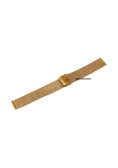 Ince Hasır Metal Saat Kordonu Sarı Çelik Hasır Kordon 24Mm Kayış
