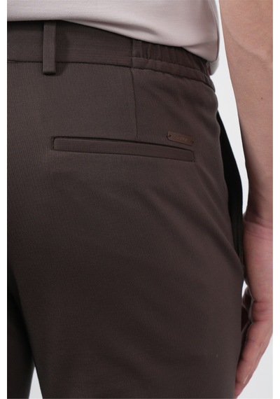 İmza Kahverengi Yan Cep Slim Fit Esnek Jogger Pantolon 1003260274