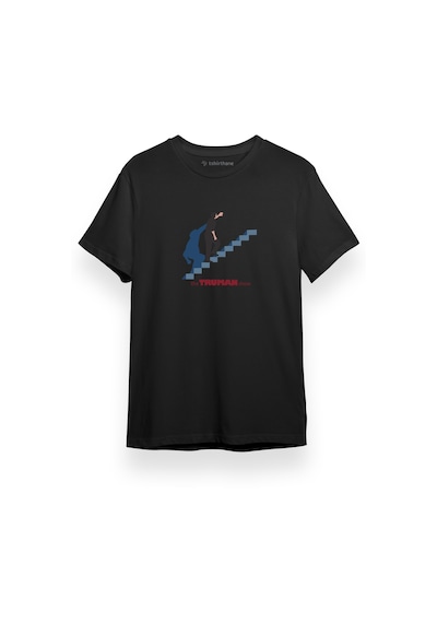 The Truman Show Stairs Siyah Kısa Kol Erkek Tshirt 001