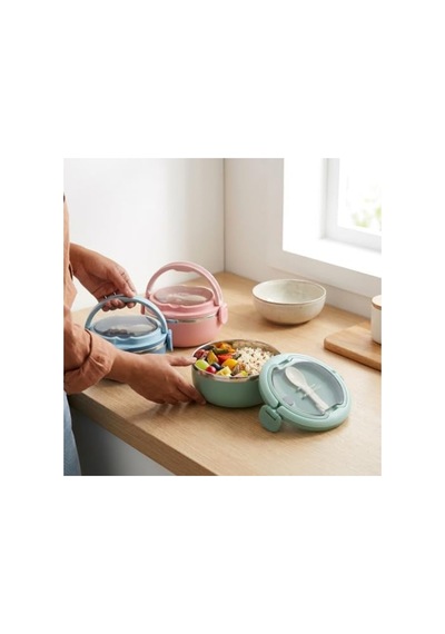 700 Ml Kapasiteli Paslanmaz Çelik Lunch Box, Kilitli, Saplı Ve Renkli Seçeneklerle Taşıma Kabı