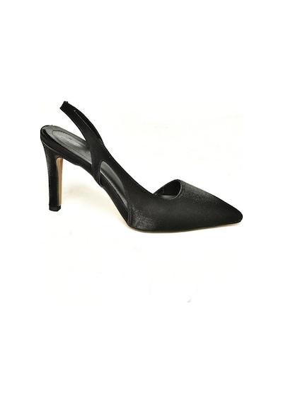 Fox Shoes U404589404 Siyah Kumaş İnce Topuklu Kadın Ayakkabı Siyah