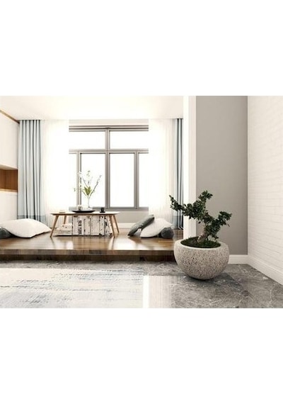 Nuano Consept Bella Serisi Yuvarlak Saksı Koyu Gri 40x25