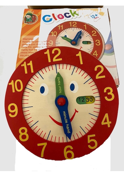 Eğitici Ahşap Oyuncak Saat Gülen Yüzlü Digital Clock