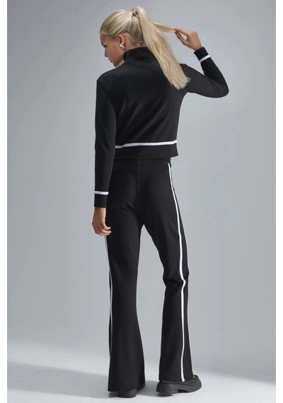 Hiccup Modal Dokulu Fermuarlı Sweatshirt Ve İspanyol Paça Pantolon İkili Takım Berşan Collection Siyah Hiccup Modal Dokulu Fermuarlı Sweatshirt Ve İspanyol Paça Pantolon İkili Takım Berşan Collection Siyah