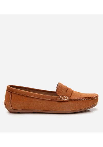 Hotiç Kadın Süet Deri Taba Günlük Loafer