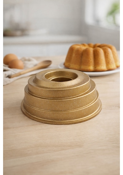 Anafor Döküm Kek Kalıbı 25cm Gold Gold