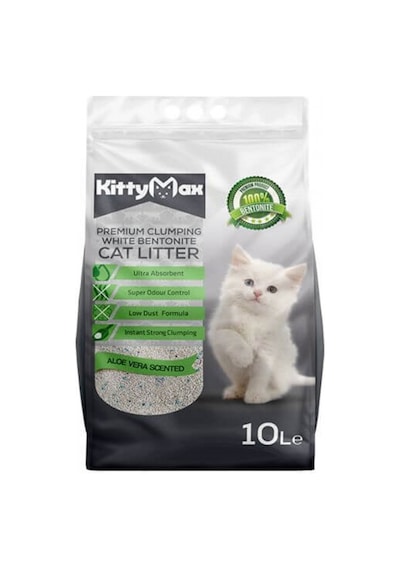 Kittymax Aloe Vera Kokulu İnce Topaklaşan Bentonit Kedi Kumu 10 L