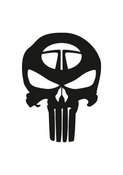 Tata Kuru Kafa Punisher Araba Sticker Yapıştırma