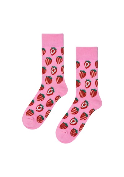 Carnaval Socks Unisex Pembe Çilek Yaz Renkli Çorap Çok Renkli