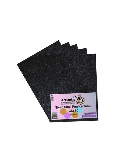 Siyah Simli Karton 35x50 5 Adet Artlantis Simli Karton Siyah 5 Adet 35*50
