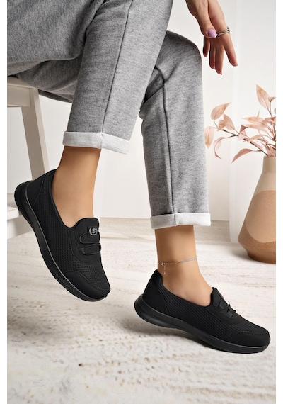 Nesilshoes Nesil Shoes Bsea 575 Siyah Memory Foam Kadın Yürüyüş Ayakkabısı