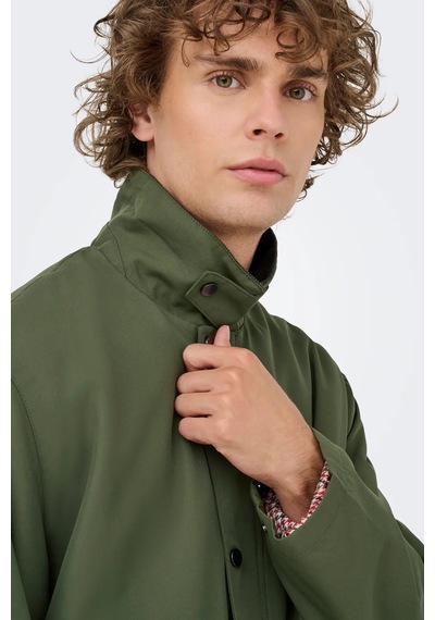 Only & Sons Kosmo Kadife Yaka Erkek Yeşil Ceket - 22034856-on Yeşil