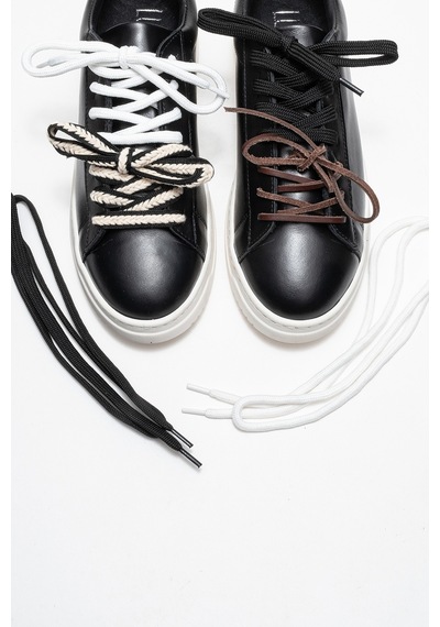 Luvishoes Luvi Shoes Warron Siyah Desenli Hakiki Deri Kadın Sneakers Siyah