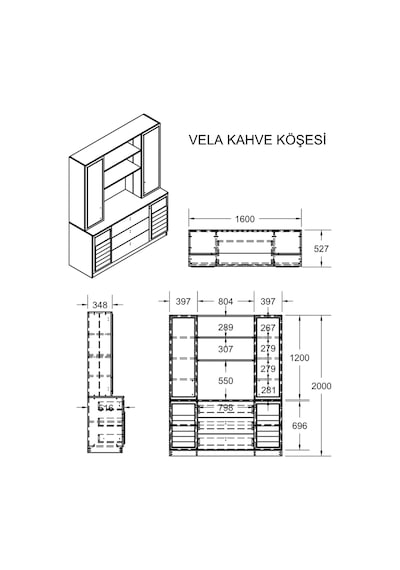 Led Aydınlatmalı Kahve Köşesi Vela Kapaklı Vitrinli Çok Amaçlı Mutfak Dolabı Vizon Led Aydınlatmalı Kahve Köşesi Vela Kapaklı Vitrinli Çok Amaçlı Mutfak Dolabı Vizon