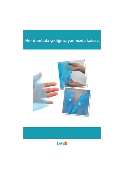 Letsii Kapüşonlu Tek Kullanımlık Yağmurluk Rüzgar Geçirmez Ve Suya Dayanıklı Çok Renkli
