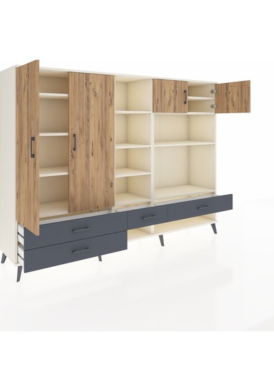 Hyperion Dolap 12 Raflı 4 Çekmeceli 4 Kapaklı 220x44x163 Aytaşı-ç Aytaşı-çam/antrasit Hyperion Dolap 12 Raflı 4 Çekmeceli 4 Kapaklı 220x44x163 Aytaşı-ç Aytaşı-çam/antrasit