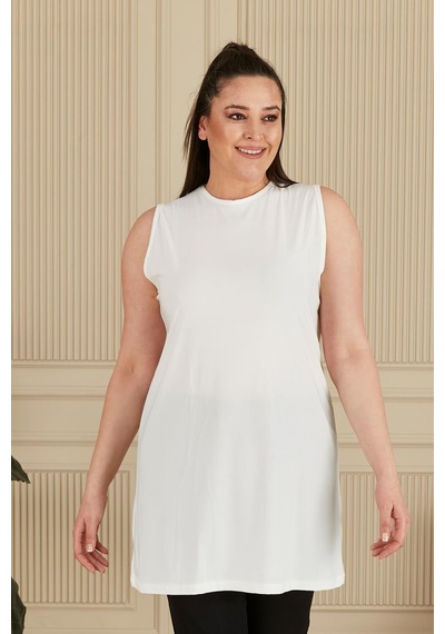 Ferace Kadin Tesettur Sıfır Kol Kurtarıcı Kolsuz Tunik 001
