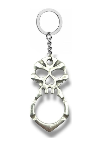 Kurukafa Figürlü Metal Anahtarlık Gotik Stil Gümüş Renk Unisex Aksesuar