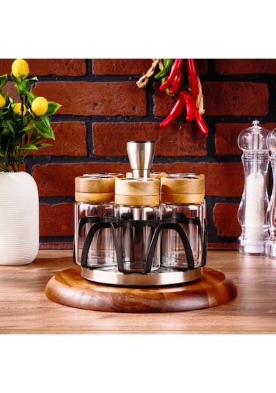 Arow Ellery Akasya Serisi Tr-6549 7li Baharat Seti 130 Ml Şeffaf