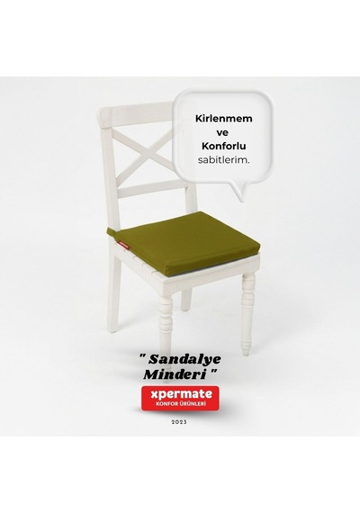Fermuarlı Sandalye Minderi Su İtici Kumaş 40x40 cm Yeşil