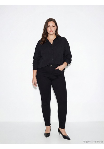 Lcwaıkıkı Classic Siyah Slim Mom Kadın Jean Pantolon