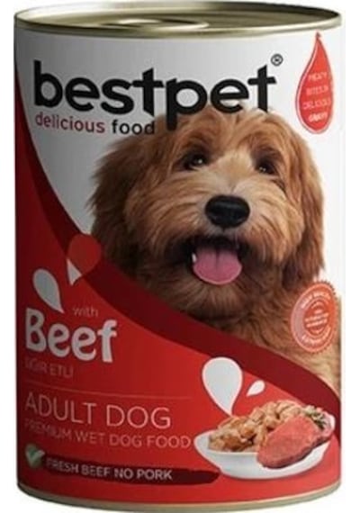 Bestpet Jöle İçinde Parça Sığır Etli Konserve Yetişkin Köpek Maması 400 Gr